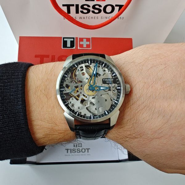 Чоловічий годинник Tissot T-Complication Squelette Mechanical T070.405.16.411.00 T070.405.16.411.00 фото